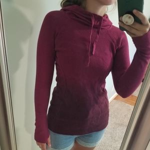 Active wear cowl sweatshirt ombre